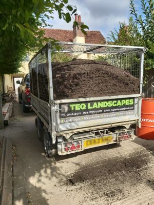 Our tipper trailer full of topsoil