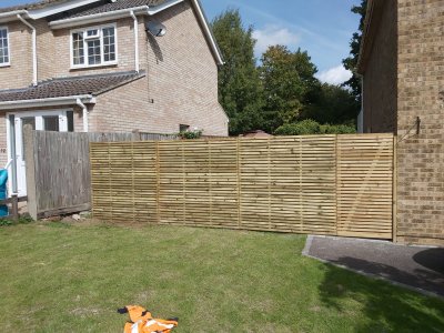 Stylish wooden fence and gate